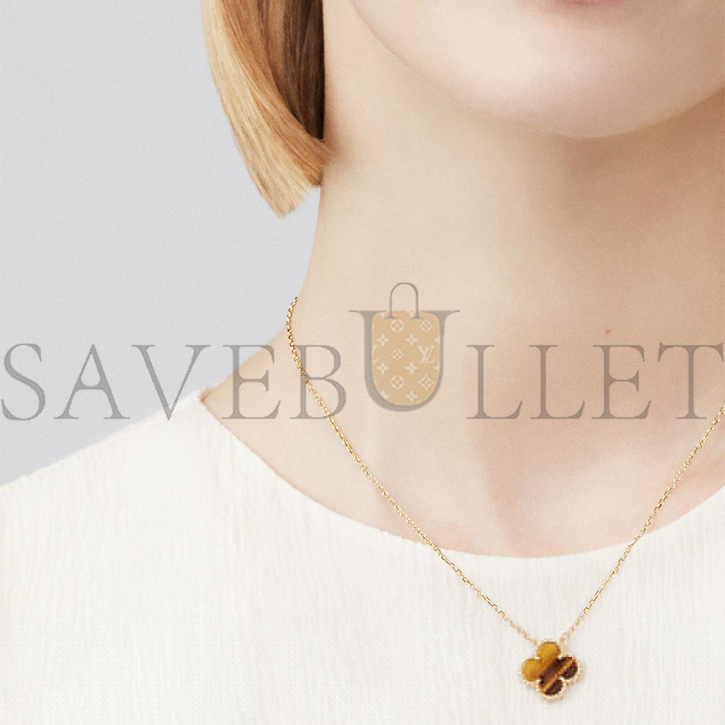 V*N CL*F arpels vintage alhambra pendant - yellow gold, tiger eye vcard38600